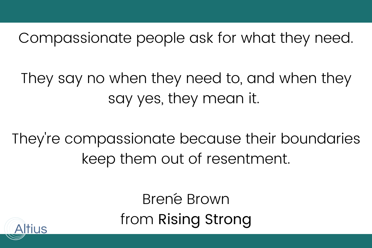 Rising Strong quote from Brene Brown, altius consulting