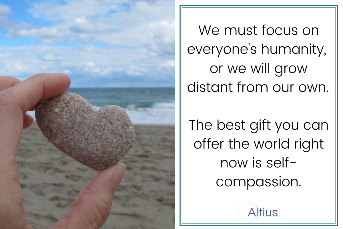 heart rock and quote about humanity